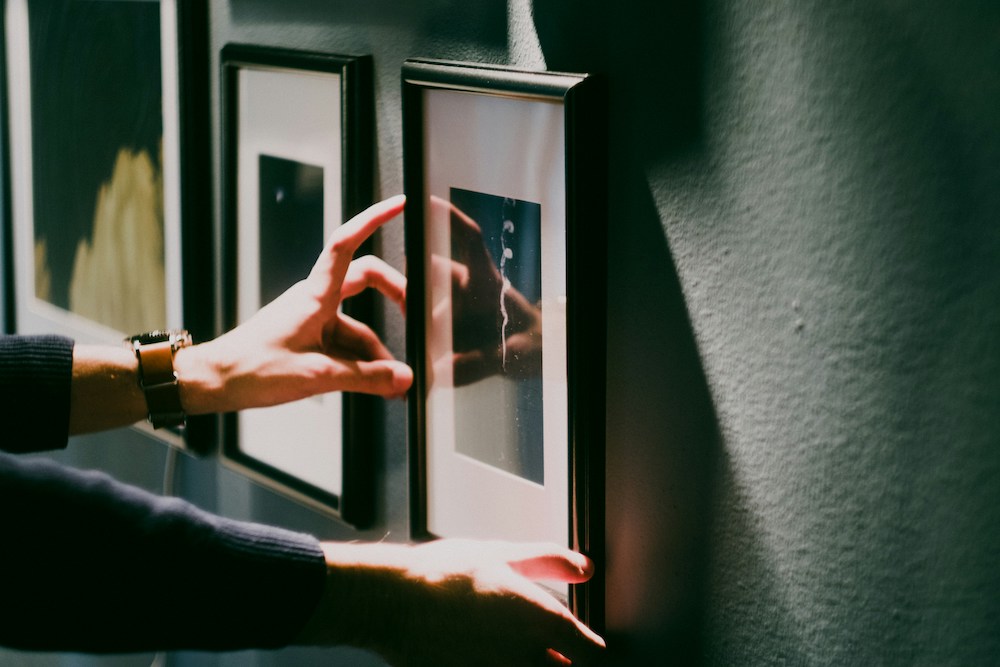 hanging picture frame on wall